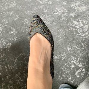 Vintage hand beaded heels size 7.5
